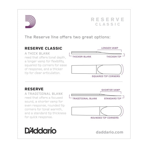 D'Addario Reserve Classic Bb Clarinet Reeds | Kincaid's Is Music