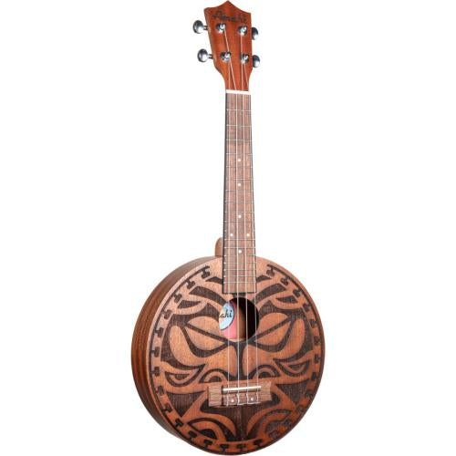 Amahi Masterpiece Series Aztec Concert Ukulele, Round Body: Design 2