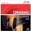 D&#39;Addario EJ12 Medium Gauge 80/20 Bronze Acoustic Guitar Strings