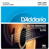 D&#39;Addario EJ36 Light Gauge 12-string 80/20 Bronze Acoustic Guitar Strings