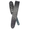 D&#39;Addario Deluxe Embossed Leather Guitar Strap, Black