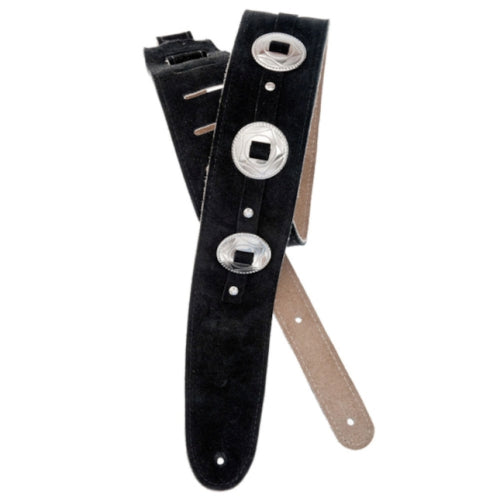 D'Addario Planet Waves Conchos Black Leather Guitar Strap