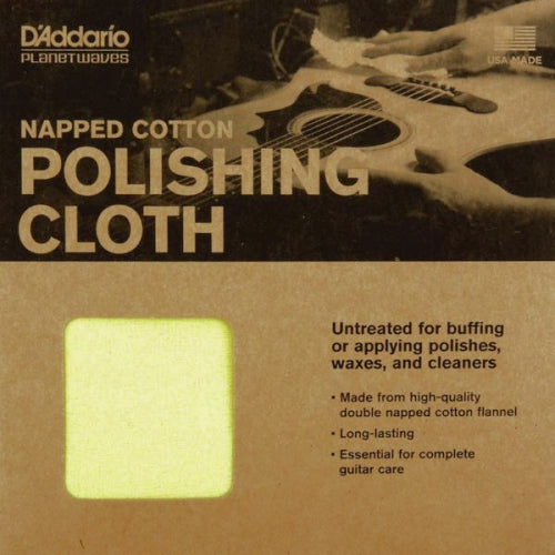 D&#39;Addario Planet Waves Untreated Cotton Polishing Cloth Packaging