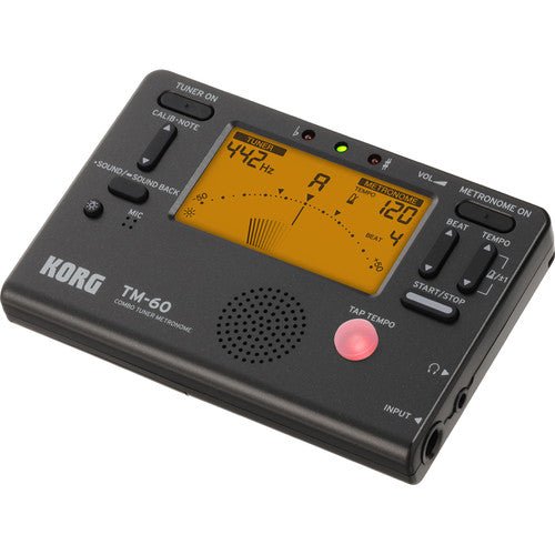 Korg TM-60 Black Combo Tuner &amp; Metronome with view of side