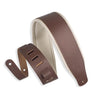 Levy&#39;s Padded Leather Guitar Strap, Brown &amp; Cream