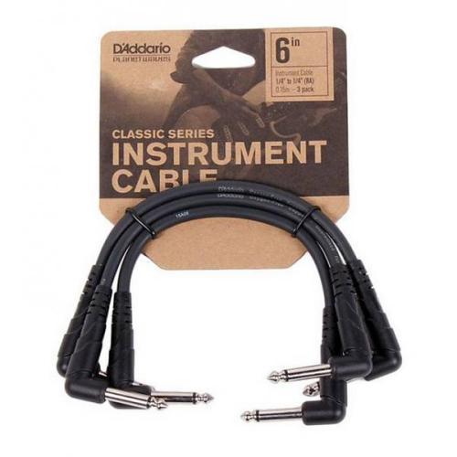 D'Addario Planet Waves Classic Series 6" Right Angle Patch Cables - 3 Pack | Kincaid's Is Music 